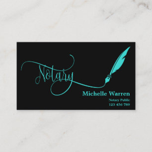 Cartão De Visita turquesa de assinatura do empréstimo de caneta not