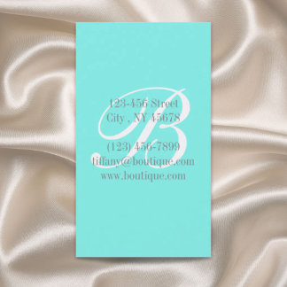 Cartão De Visita Turquesa de beleza da moda minimalista e elegante