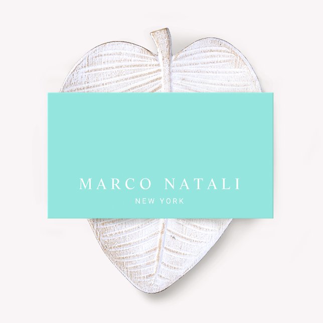 Cartão De Visita Turquesa Elegante Simples (Criador carregado)