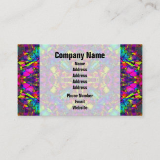 Cartão De Visita Turquesa roxa e teste padrão amarelo da mandala