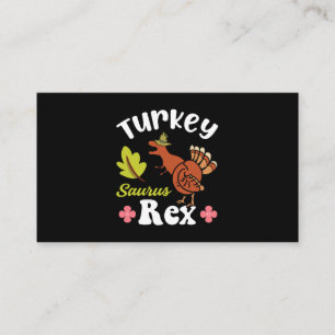 Cartão De Visita Turquia Saurus Rex Ação de Graças Dinossauro Turqu