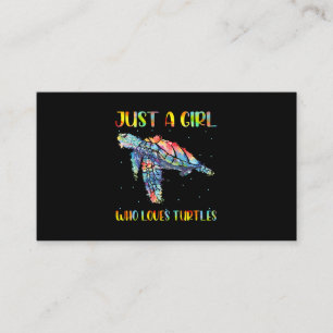 Cartão De Visita Turtle Watercolor Sea Ocean Apenas Uma Menina Que