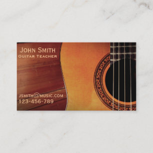 Cartão De Visita Tutor da música do professor da guitarra freelanc