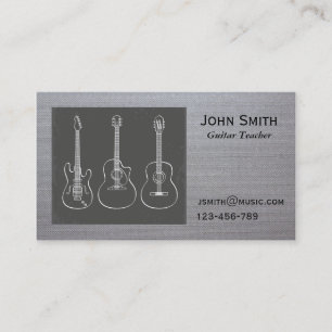 Cartão De Visita Tutor da música do professor da guitarra freelanc