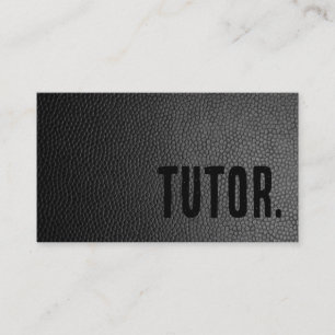 Cartão De Visita Tutor de Couro Faux Preto Premier