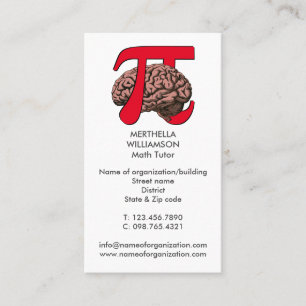 Cartão De Visita TUTOR DE MATEMÁTICA Pi Brain Matemática