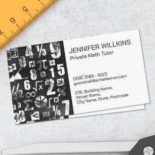 Cartão De Visita Tutor de Matemática Privado - Educador de Matemáti