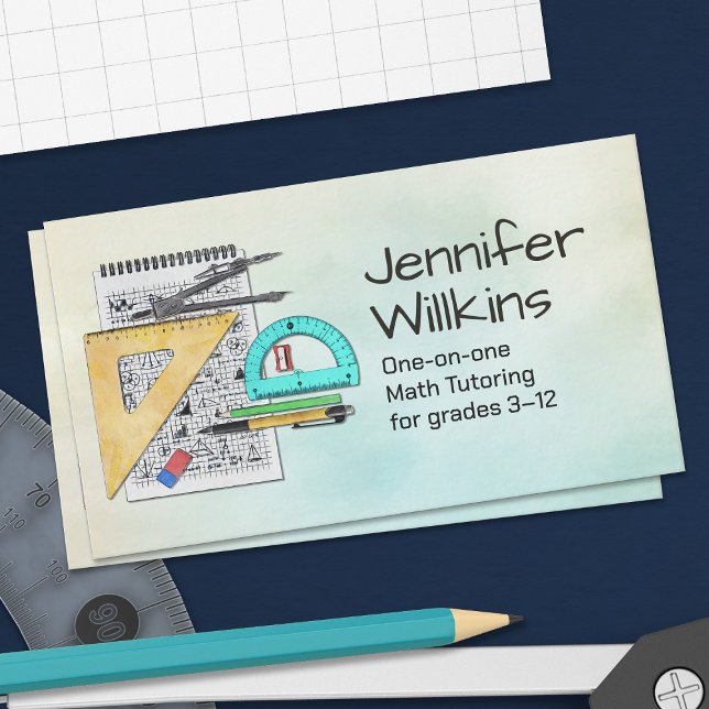 Cartão De Visita Tutor de Matemática Privado - Educador de Matemáti (Criador carregado)