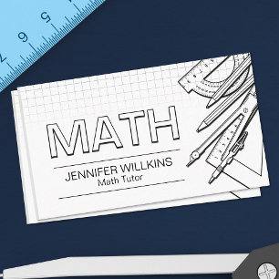 Cartão De Visita Tutor de Matemática Privado - Educador de Matemáti