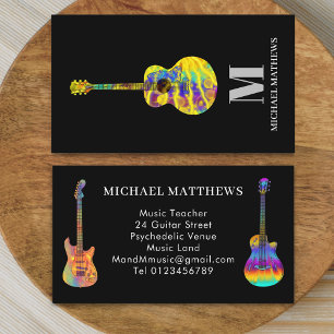 Cartão De Visita Tutor de Música de Guitarra Moderna Músico Profiss