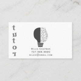 Cartão De Visita Tutor educacional do Cérebro Lâmpada