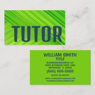 Cartão De Visita Tutor verde brilhante