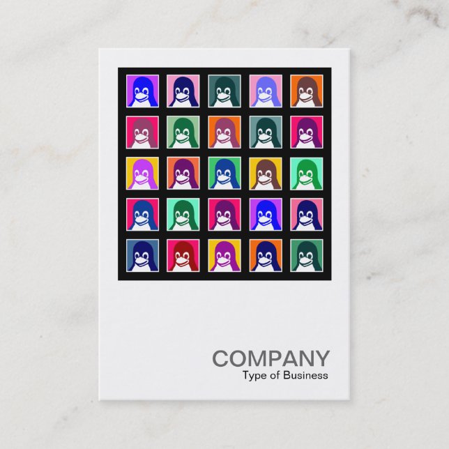 Cartão De Visita Tux quadrado da foto 045 - 25 (Frente)