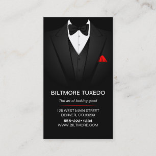 Cartão De Visita Tuxedo Suit Mens Clothing Modern Clean