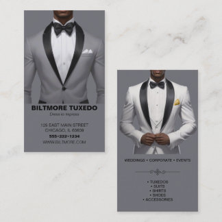 Cartão De Visita Tuxedo Suit Mens Clothing Modern Clean