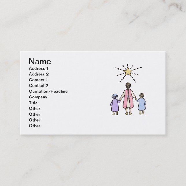 Cartão De Visita Twinkle Twinkle Pequena Viagem de Estrelas Rhyme (Frente)