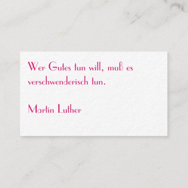 Cartão De Visita Typografische Visitenkarte (Verso)