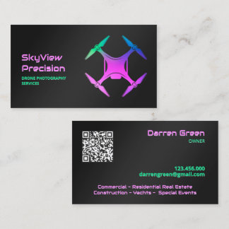 Cartão De Visita UAV Aerial Drone QR