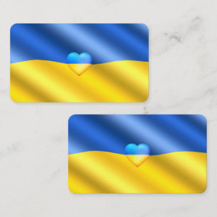 Cartão De Visita Ucrânia - Apoio - Paz da Liberdade - Bandeira Ucr