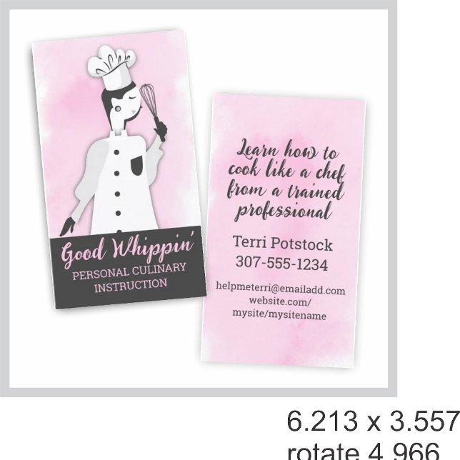 Cartão De Visita Uísque-chic retro mulher pastelaria cozinheira coz (Criador carregado)