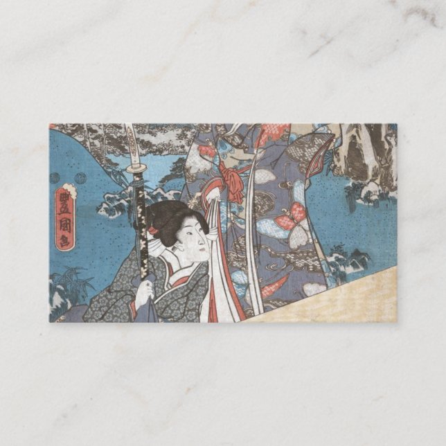 Cartão De Visita Ukiyo-e geisha, uma safra japonesa (Frente)