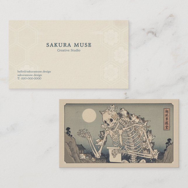 Cartão De Visita Ukiyo-e Inspired Business Card – Dramatic ZEN (Frente/Verso)