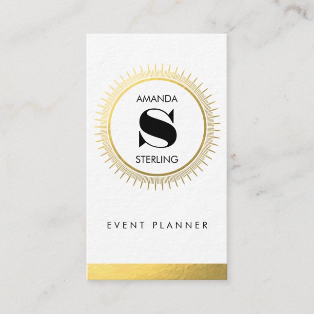 Cartão de visita ultra grosso Dourado da folha do (Frente)