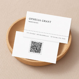 Cartão De Visita Ultra Minimalista Código QR Moderno