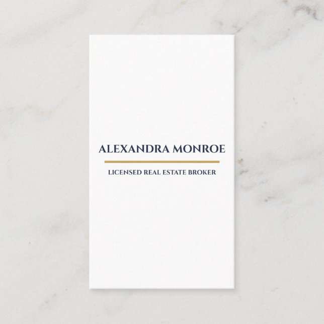 Cartão De Visita Ultra-Modern Real Estate Vertical Business Card (Frente)