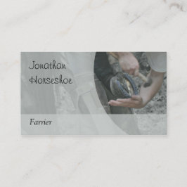 Cartão De Visita Um cavalo que está sendo calçado, versão cinzenta