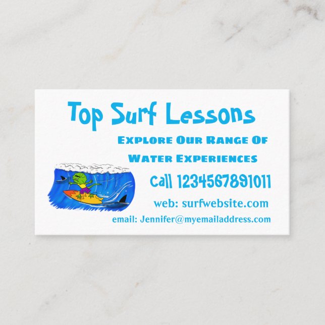 Cartão De Visita Um desenho animado de lagarto-do-pescoço (Frente)