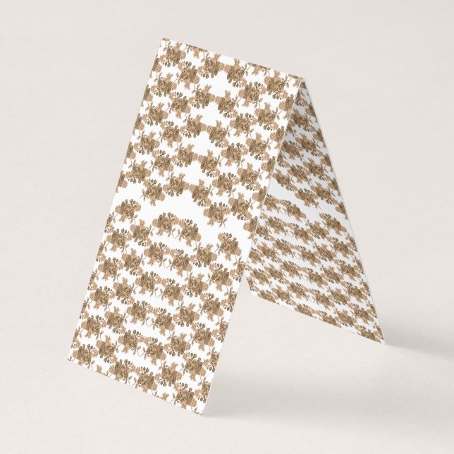 Cartão De Visita um fundo branco com flores marrons (Verso)