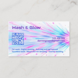 Cartão De Visita Um Lava-Carro Lado QR