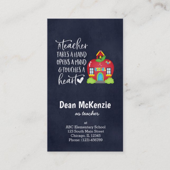 Cartão De Visita Um professor leva a mão (Frente)