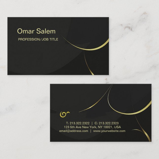 Cartão De Visita "Um toque de negócios contemporâneo de cartas de a (Frente/Verso)