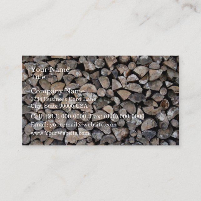 Cartão De Visita Uma pilha da lenha (Frente)