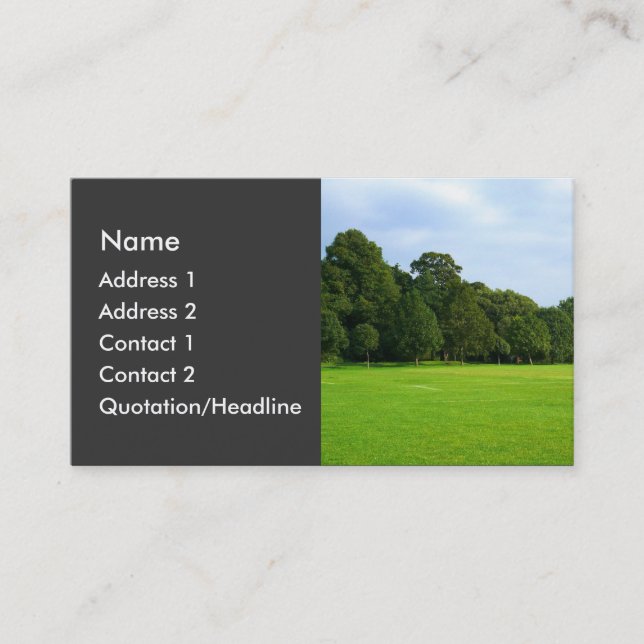 Cartão De Visita Uma tarde tranquila no parque (Frente)