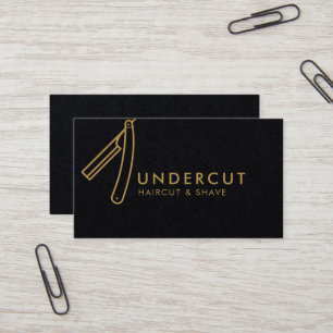 Cartão de visita Undercut do logotipo da lâmina 