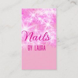 Cartão De Visita Unhas cintilantes cor-de-rosa- cinza- coloração- b