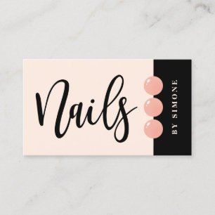 Cartão De Visita unhas cor-de-rosa com brilho elegante moderno