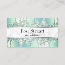 unhas de brilho verde-menta moderno e elegante