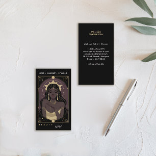 Cartão De Visita Unhas De Cabelo Maquiagem Salão Celestial Tarot Mí