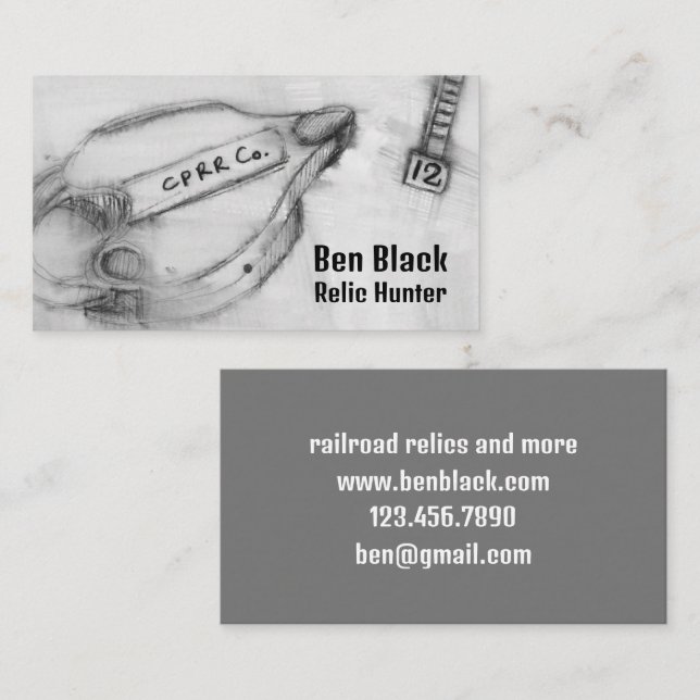 Cartão De Visita Unhas de Data de Bloqueio Relic Railroad de Detecç (Frente/Verso)