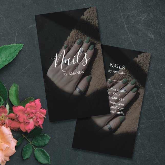 Cartão De Visita Unhas De Luxo Beleza De Arte De Nyler Salon Manicu (Criador carregado)
