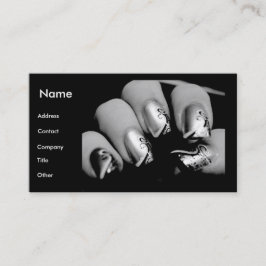 Cartão De Visita Unhas do manicuro em preto & no branco