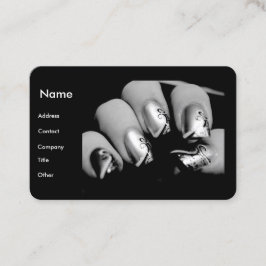 Cartão De Visita Unhas do manicuro em preto & no branco
