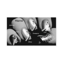 Unhas do manicuro em preto & no branco mim