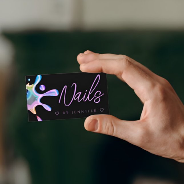 Cartão De Visita Unhas holográficas de perfuração em polonês Código (Criador carregado)