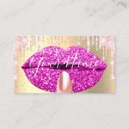 Cartão De Visita Unhas Makeup Artist Pink Drives Beija Lábios Fuchs