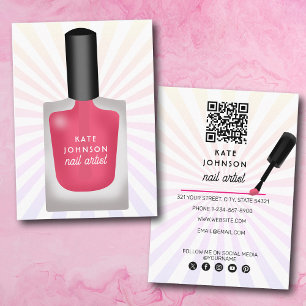 Cartão De Visita Unhas Manicure Pedicure Beleza Artista de Unhas Mo